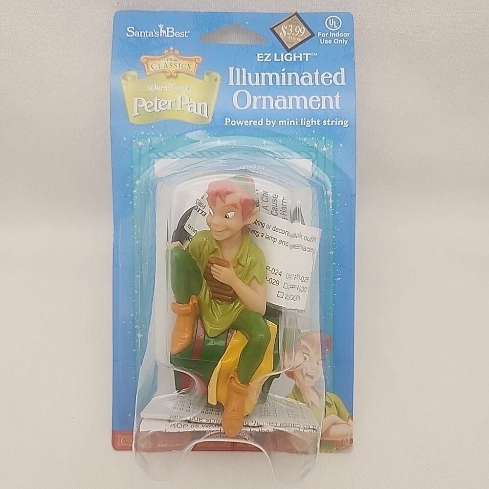 Ornament Peter Pan Light Up EZ Light Illuminated 2002 Walt Disney Santa's Best
